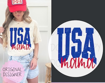 Mama USA Patriotic Design: 4th of July PNG (Digital Download)