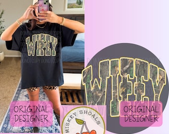 Trendy Camo Wifey PNG Design: Retro Wife Sublimation (Digital Download)