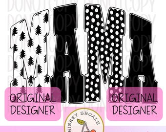 Trendy Mama PNG, Preppy trendy mama Sublimation, Cute Retro Mom Shirt Design, Mama Christmas Shirt digital download
