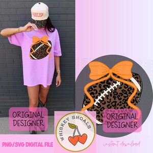 Football Coquette PNG: Glitter Game Day Shirt Design (Digital Download)