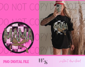 Camo Mama PNG: Retro Boho Sublimationsdesign (Digitaler Download)