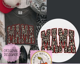 Mama Leopard Print PNG: Trendy Varsity Design Trendy Mama PNG, Leopard Checker Letters Sublimation, Cute Retro Mom Shirt Design