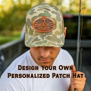 Custom Kids Name Dad Hat, Personalized Dad Gift, Leather Patch Hat, Dad and Kids Trucker Hat, Dad Hat, Fathers Day Hat, Grandpa Hat Gift