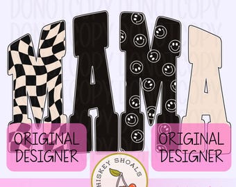 Trendy mama-png, preppy trendy mama-sublimatie, schattig retro mom-shirtontwerp