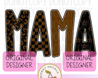 Fall Mama PNG, Checkered Mama Sublimation Design, Autumn Colors Mom Shirt PNG, Retro Mama Fall Download, Trendy Checkered Mom PNG
