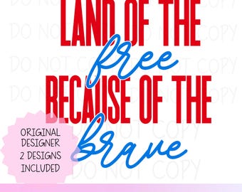 Retro 4th of July PNG: Land of the Free, Patriotic Design (Digital Download)