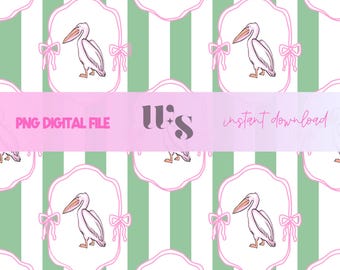 Papel digital "Coquette Bow": Estampados en azul y blanco (descarga PNG)