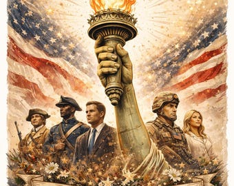 America 250 Commemorative Keepsake Greeting Card | Keeping the Flame of Freedom | 1776–2026 Card