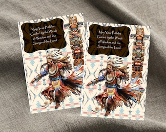 Serie de tarjetas de felicitación de nativos americanos Susurros de la Tierra y el Cielo