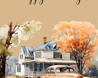 Artful Birthday Card for Him: Classic Car Design
