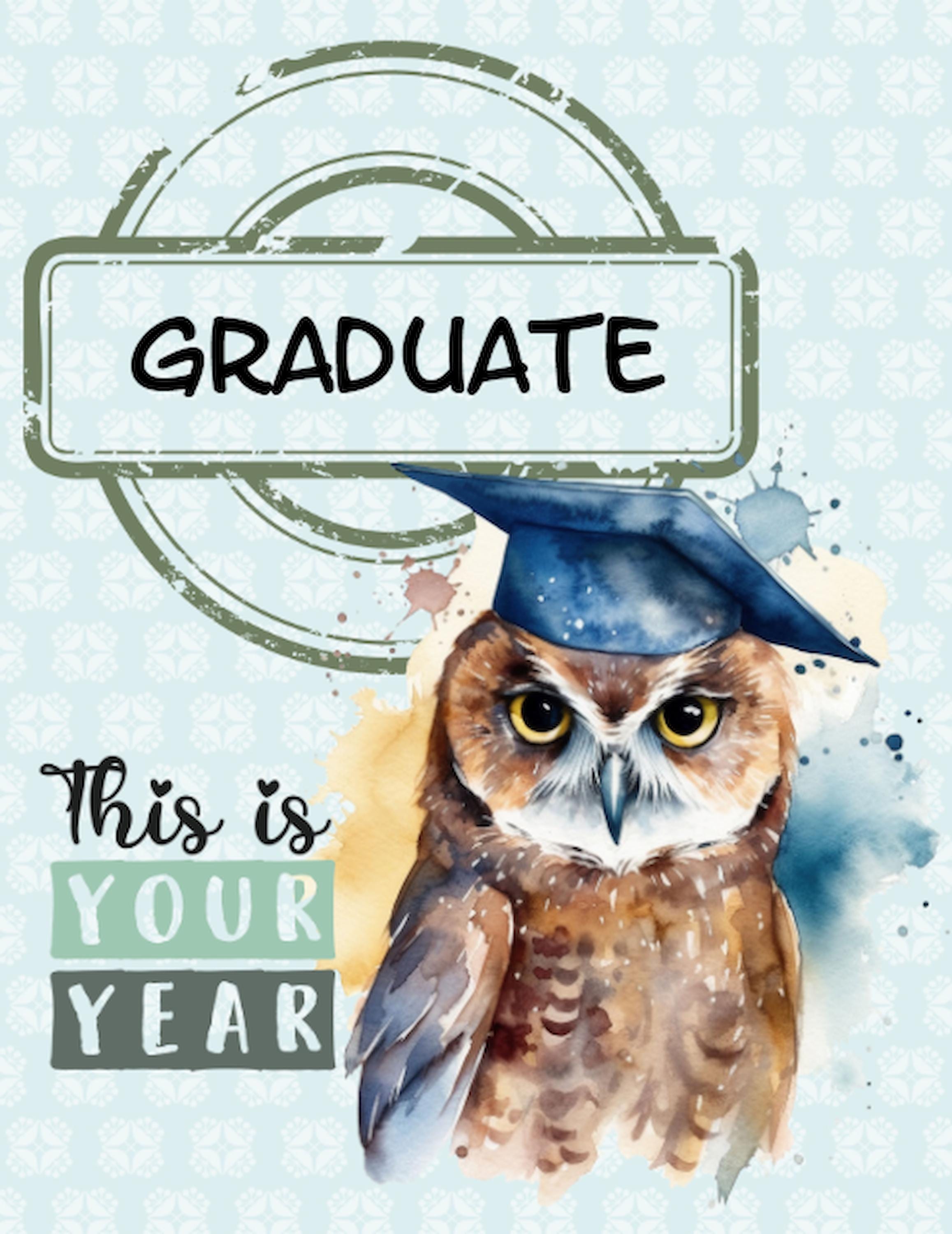 Watercolor Owl Graduation Card &ndash; Inspirational Congrats Card