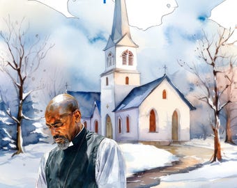 Pastor Anniversary Card Black Church | African American Pastor Gift | Church Anniversary Greeting Card | Black Clergy Appreciation |