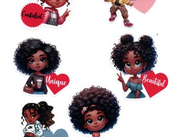 Affirmation Stickers for Black Girls: Positive & Empowering (12-Pack)