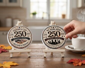 Posavasos conmemorativos "America 250 Rooted & Rising" / "We Were Here" / Recuerdo de la historia afroamericana