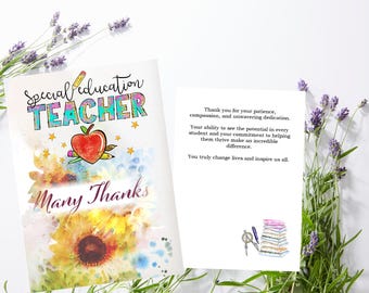 Teacher Appreciation Greeting Card: Handmade Thank You Note