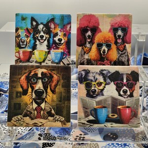 Whimsical Dogs Coaster Set