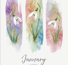 Juego de 12 tarjetas de felicitación botánicas / Colección El lenguaje de las flores / Colección de tarjetas de cumpleaños
