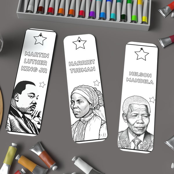 20 Black History Coloring Bookmarks