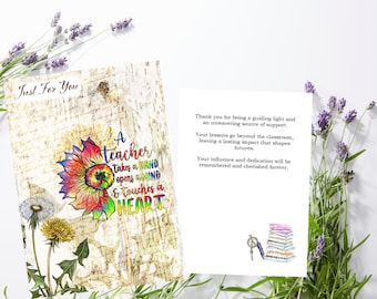 Teacher Appreciation Greeting Card: Handmade Thank You Note