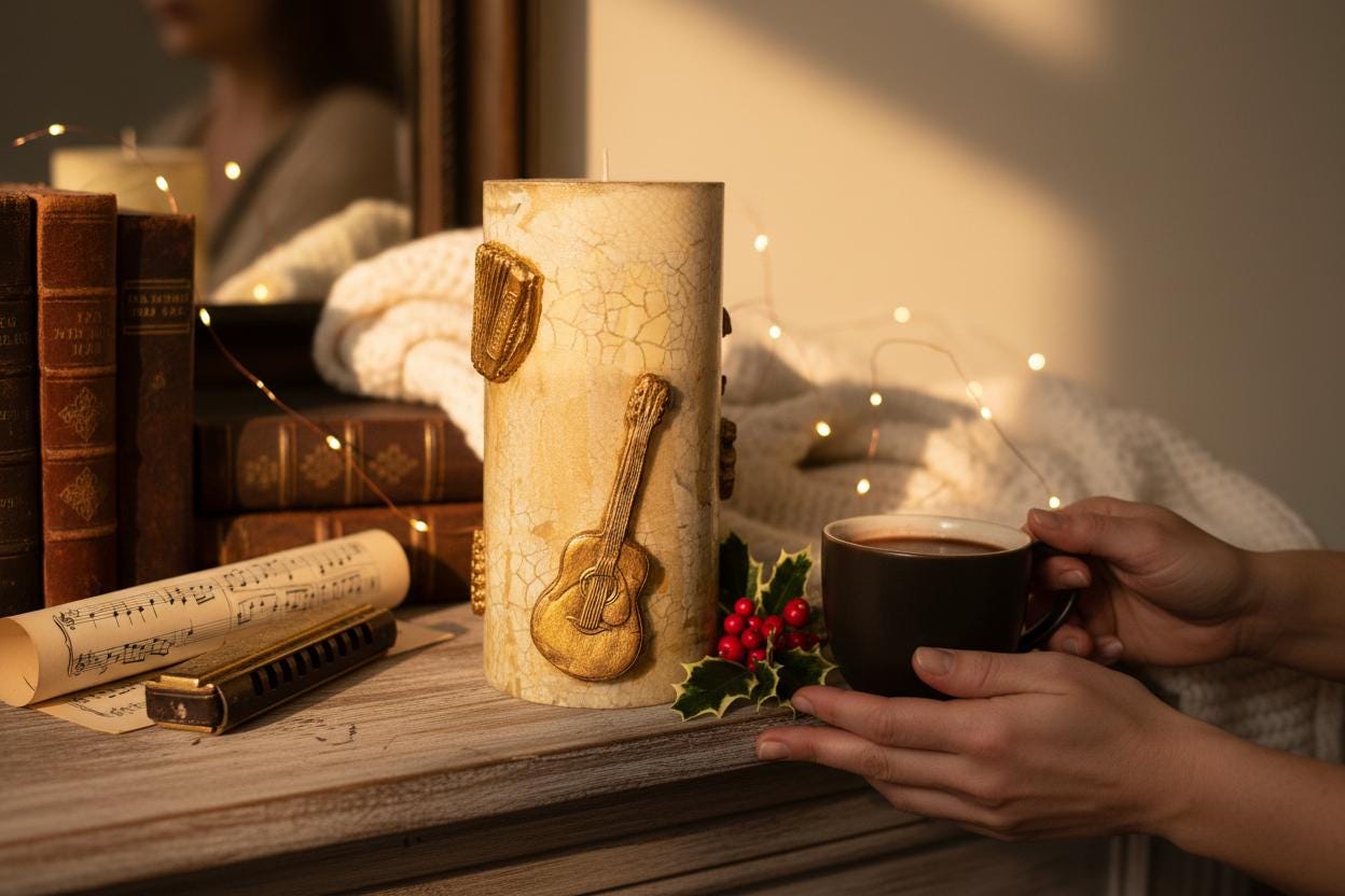 Musical Motif LED Candle Vase