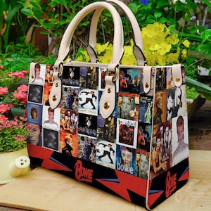 Sac à main en cuir personnalisé David Bowie, sac à main pour femme David Bowie, sac à bandoulière, sac à bandoulière vintage, sac à poignée supérieure