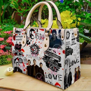 Supernatural Leder Handtasche, Supernatural Lover Handtasche, Supernatural Handtasche, benutzerdefinierte Ledertasche, Frau Handtasche, personalisierte Tasche, Einkaufstasche