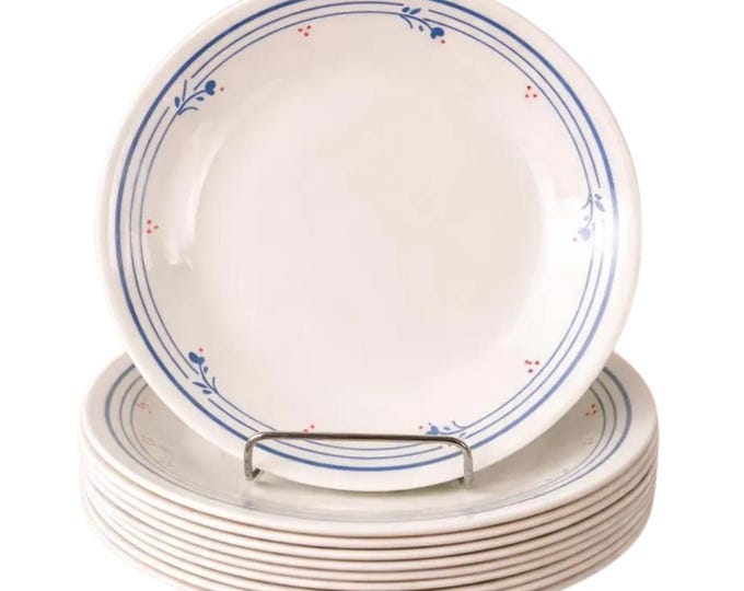 Vintage Corelle Country Violets Plate, 6.5" Vitrelle Dessert Plate, Blue Floral (Sold Individually)