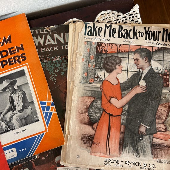 Vintage Sheet Music Ephemera Set: Art Collage, Scrapbooking - Set 3
