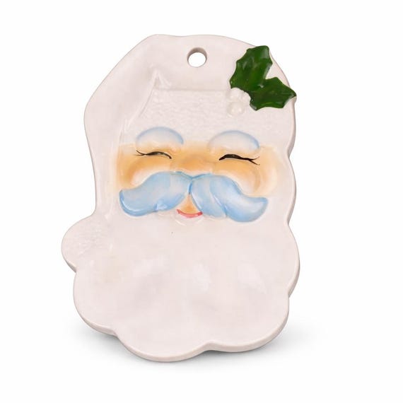 Vtg Enesco SANTA FACE Dish Spoon Rest Wall Hanging Japan Designed For Giftware