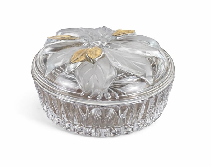 Studio Nova poinsettia lidded trinket box candy jar jewelry with lid