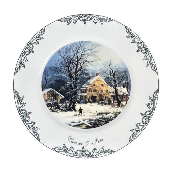 Vintage Currier & Ives Winter Plate, Museum of the City of NY