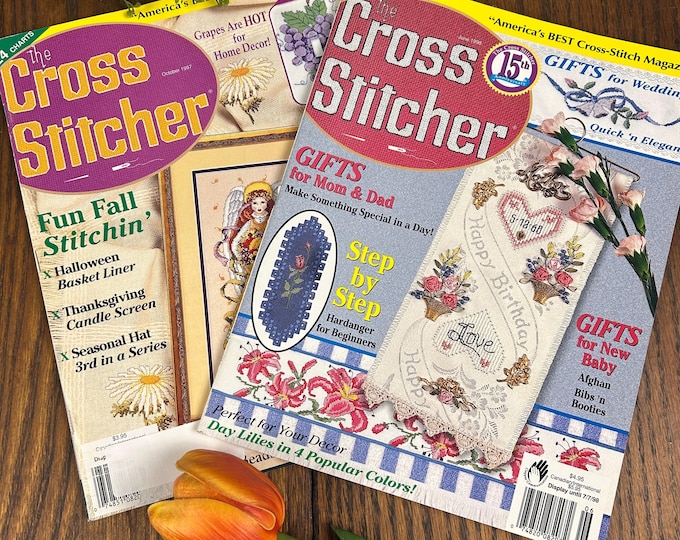 Vintage Cross Stitch Magazine: 1990s Counted Patterns & Designs