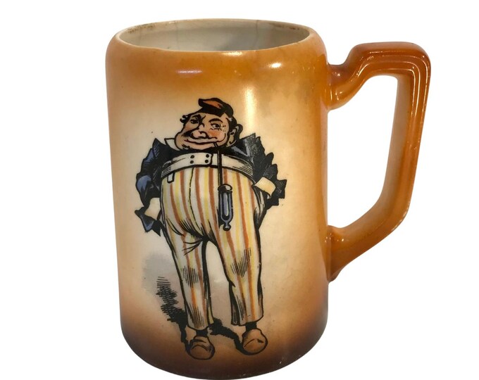 Vintage Austria Pilsen Beer Mug Stein - Drunken Figure Coffee Cup for Beer Lovers