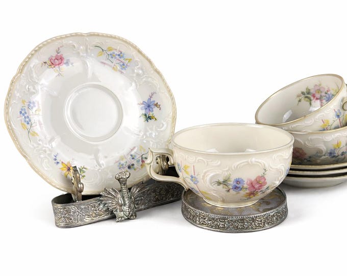 Vintage Rosenthal Demitasse Cup and Saucer Set – Floral Heirloom, Set of 4