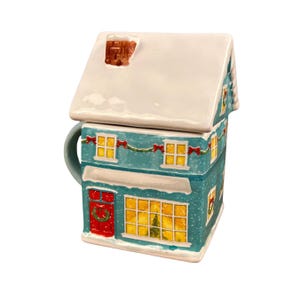 Gingerbread House Christmas Mug – Teal Holiday Shoppe Cup