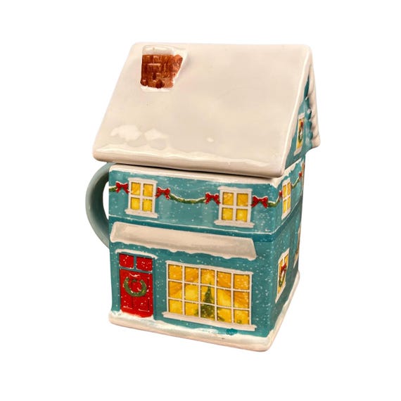 Gingerbread House Christmas Mug – Teal Holiday Shoppe Cup