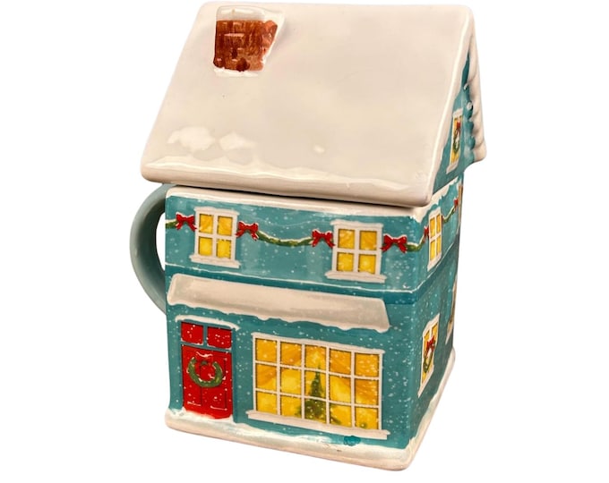 Gingerbread House Christmas Mug – Teal Holiday Shoppe Cup