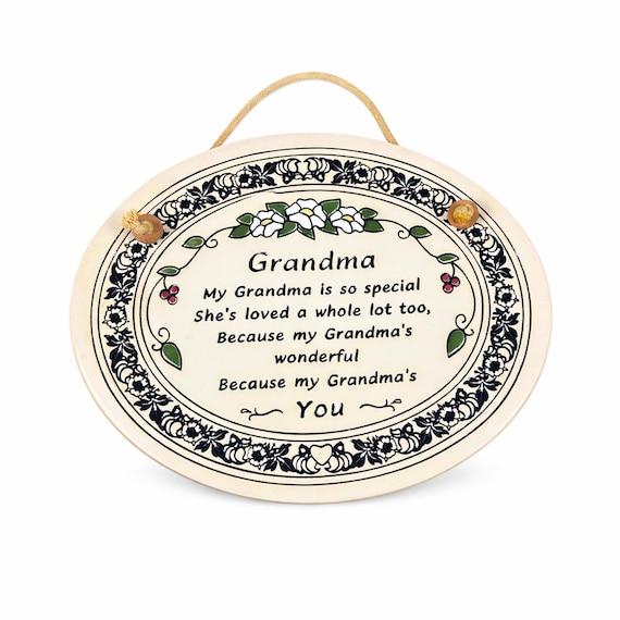 Vintage Trinity Pottery Handcrafted Ceramic Wall Plaque - Grandma