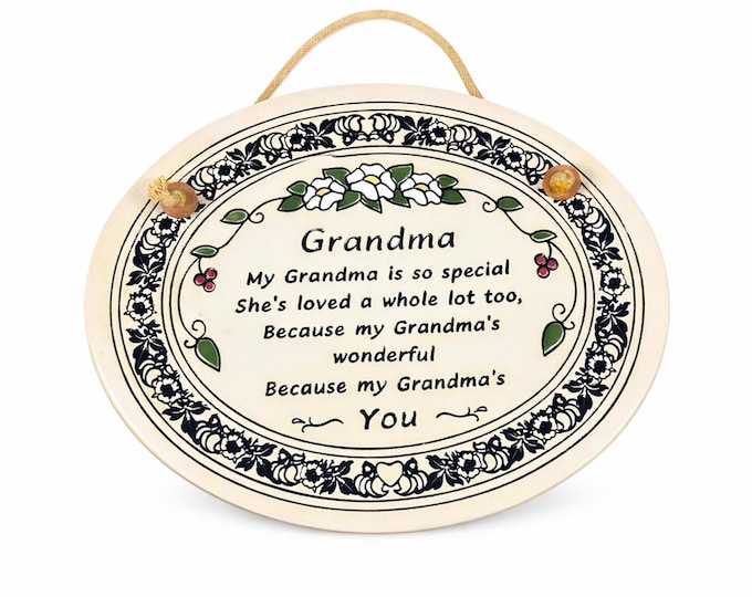 Vintage Trinity Pottery Handcrafted Ceramic Wall Plaque - Grandma