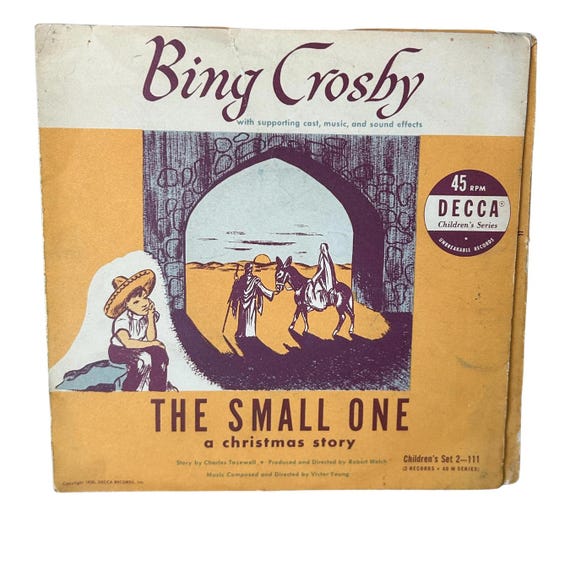 Vintage Bing Crosby 'The Small One' 45 RPM Vinyl Record - 1950 Christmas Story