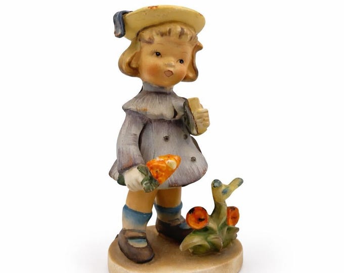 Vintage Lefton Porcelain Girl Figurine, Handpainted "Sunday Dress", 1960s