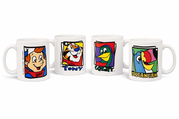Vintage Kellogg's Cereal Mug: Tony the Tiger, Snap, Crackle, Pop, Toucan Sam SOLD INDIVIDUALLY