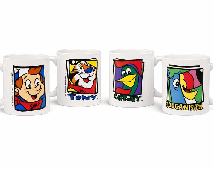 Vintage Kellogg's Cereal Mug: Tony the Tiger, Snap, Crackle, Pop, Toucan Sam SOLD INDIVIDUALLY