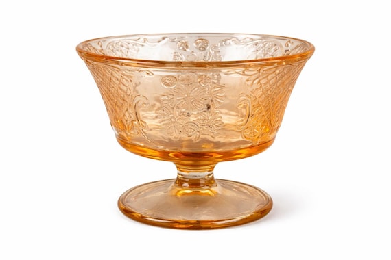 Set of 6 Vintage Iridescent Federal Glass Normandie Pattern Sherbet Cups