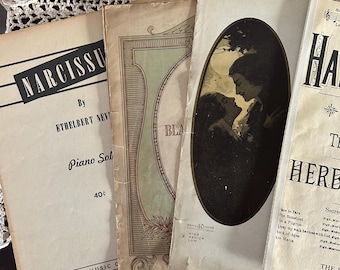 Vintage Sheet Music Ephemera Set: Art Collage & Scrapbooking
