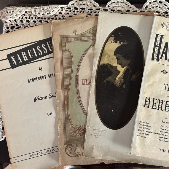 Vintage Sheet Music Ephemera Set: Art Collage & Scrapbooking