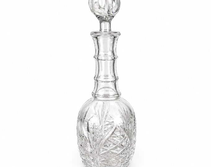 Vintage Cut Crystal Decanter: American Brilliant Style Lead Glass Whiskey Barware