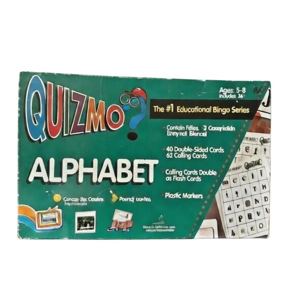 Vintage 1993 Quizmo Alphabet Bingo Game - educational series Homeschool