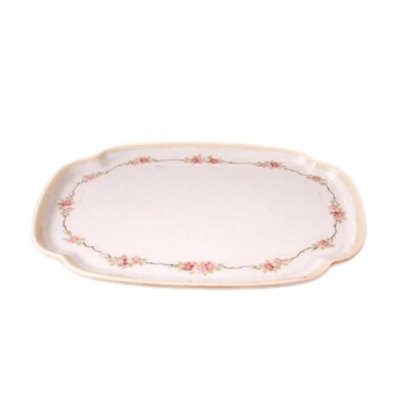 Antique 10" Nippon Rectangular Platter with Handpainted Florals Rounded Ends