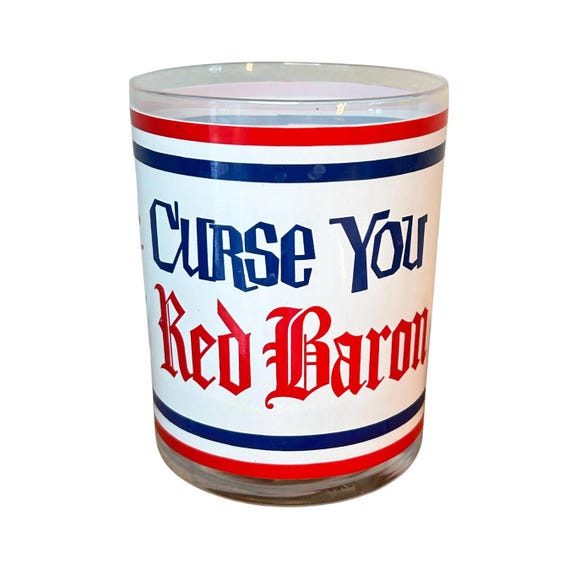 Vintage 'Curse You Red Baron' Whiskey Glass - 1960s Aero Squadron Emblem